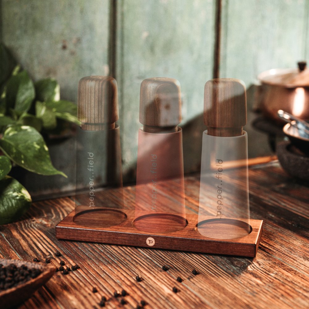 Stand for grinders made of premium walnut wood
